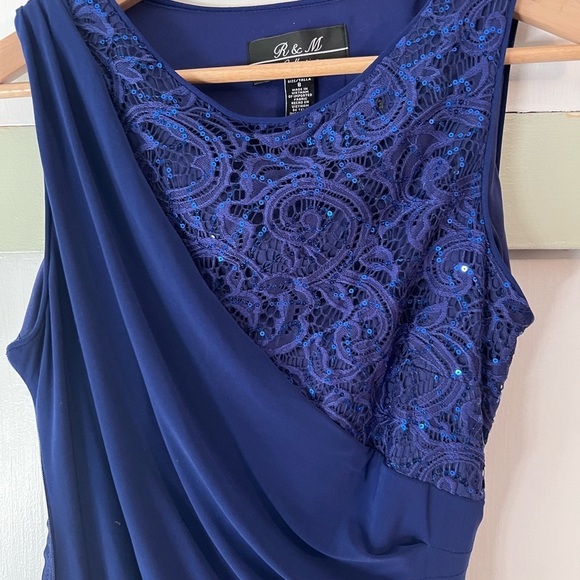 R&M Collection Royal Blue Sleeveless Evening Gown Dress - Size 8 - Picture 2 of 8